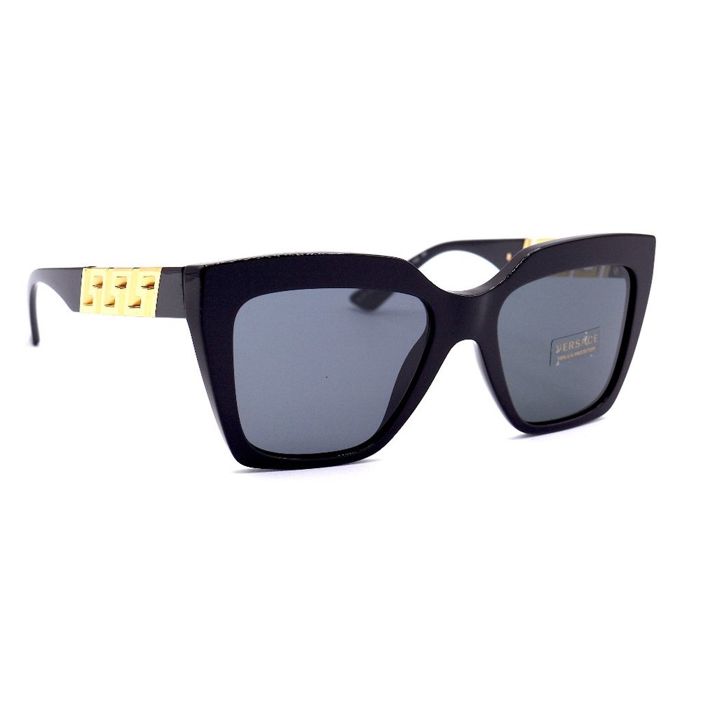 NEW VERSACE VE4418 GB1/87 BLACK DARK GREY LENS AUTHENTIC SUNGLASSES - Picture 1 of 9